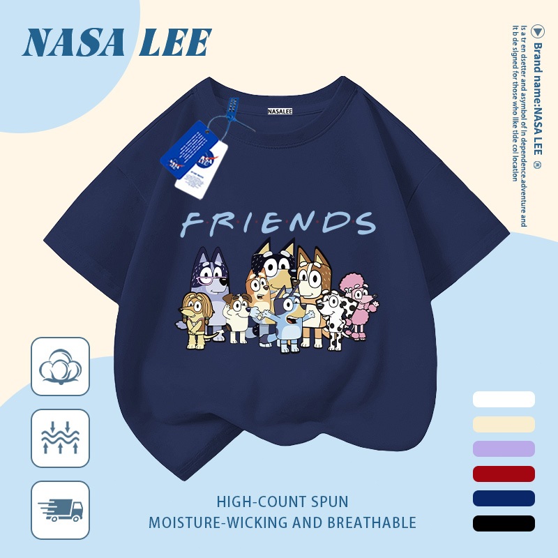 [Giao hàng trong ngày] Áo thun Cotton thoáng khí màu trắng cho trẻ em của NASA Plui In hình hợp thời trang bé trai 3-16 tuổi bé gái tay ngắn thông thường 1