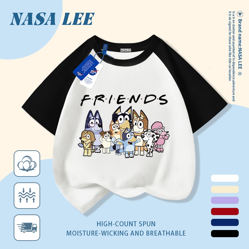 [Giao hàng trong ngày] Áo thun Cotton thoáng khí màu trắng cho trẻ em của NASA Plui In hình hợp thời trang bé trai 3-16 tuổi bé gái tay ngắn thông thường 1