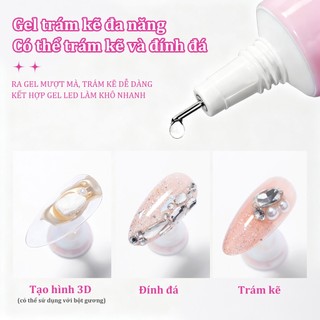 Miss Gooey Keo dán kim cương giả không rửa siêu mạnh UV để gắn cạnh và ứng dụng kim cương giả keo móng tay cho ứng dụng kim cương giả