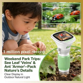 Kính hiển vi cầm tay trẻ em 200X-1000X Độ phóng đại 1MP HD Ảnh / Video 8 đèn LED Đồ chơi khoa học STEM dành cho trẻ em khám phá