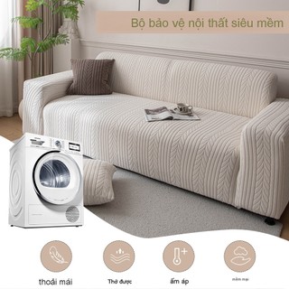 Hàng sẵn có Vận chuyển nhanh Bốn chỗ (235cm-300cm) Vỏ bọc ghế sofa đàn hồi lông cừu Jacquard lười biếng Bao gồm tất cả trong một Vỏ bọc ghế sofa bốn mùa phổ thông chống trầy xước cao cấp chống bụi 0