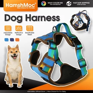 Hamshmoc Dây nịt chó bền có thể điều chỉnh Dây đeo ngực thú cưng thoáng khí Chống đầy đặn Áo Vest chó thoải mái cho chó cỡ trung bình Đi bộ ngoài trời