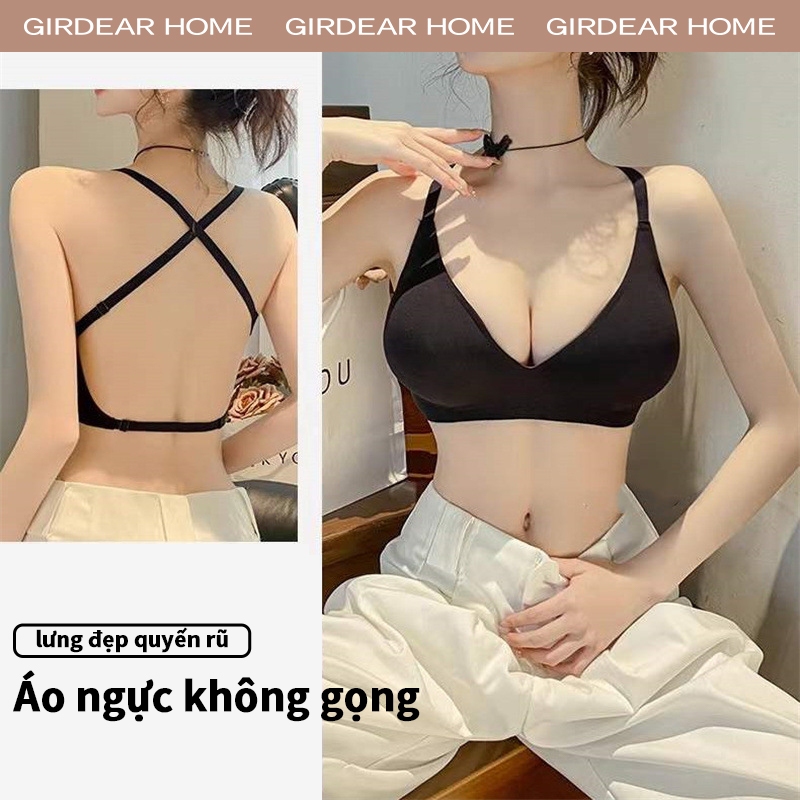 Girdear Home Áo Ngực Nữ Ngực Nhỏ Đẩy Lên Trông To Hơn Đệm Dày Không Đường May Lưng Trần Vô Hình Dành Cho Ngực Xa Nhiều Cách Mặc Mùa Hè,7631FG05