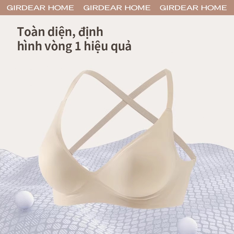 Girdear Home Áo Ngực Nữ Ngực Nhỏ Đẩy Lên Trông To Hơn Đệm Dày Không Đường May Lưng Trần Vô Hình Dành Cho Ngực Xa Nhiều Cách Mặc Mùa Hè,7631FG05