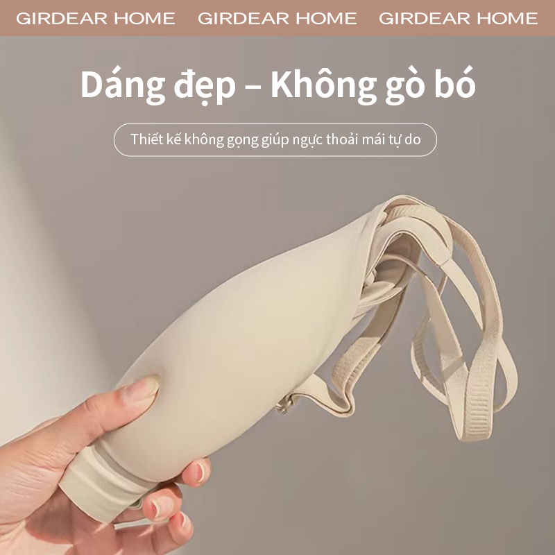 Girdear Home Áo Ngực Nữ Ngực Nhỏ Đẩy Lên Trông To Hơn Đệm Dày Không Đường May Lưng Trần Vô Hình Dành Cho Ngực Xa Nhiều Cách Mặc Mùa Hè,7631FG05
