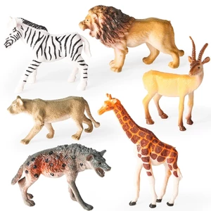 Rắn mini Động Vật Châu Phi Mô Hình Mô Phỏng Antelope Nam Sư Tử Nữ Sư Tử Hươu Cao Cổ hyena Ngựa Vằn Đồ Chơi