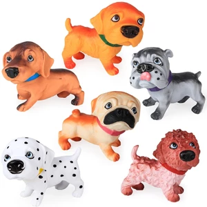 Cao su mềm chó động vật mô phỏng Golden Retriever Xúc xích VIP Bago Dalmatian Bulldog đầu xoay được