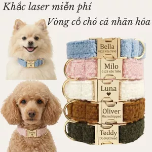 Vòng cổ mềm cho thú cưng khắc tên, kèm thẻ thú cưng miễn phí