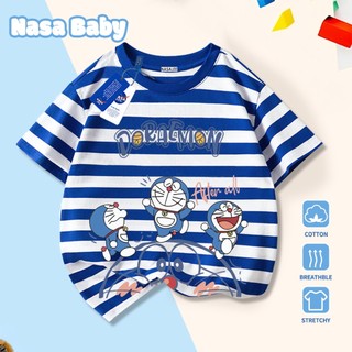 Áo thun tay ngắn in hình Doraemon của NASA, chất liệu cotton thoáng khí, giao hàng trong 24 giờ.
