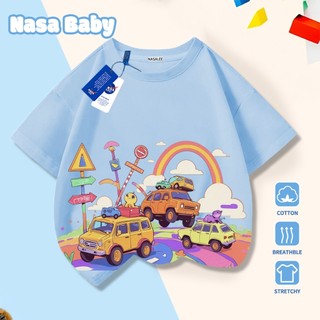 Áo thun tay ngắn in hình ô tô NASA cho bé trai bé gái, mùa hè, giao hàng trong 24 giờ