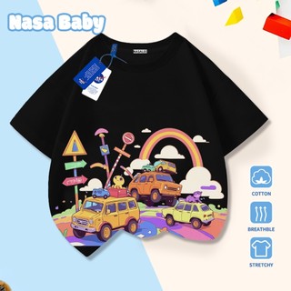 Áo thun tay ngắn in hình ô tô NASA cho bé trai bé gái, mùa hè, giao hàng trong 24 giờ