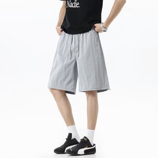 Ice Silk Cotton Vải Lanh Thoáng Khí Quần Short Nam Mùa Hè Rời Dạo Phố Nhanh Khô Thể Thao Thường Ngày Vải Lanh Đi Biển Quần Năm Điểm