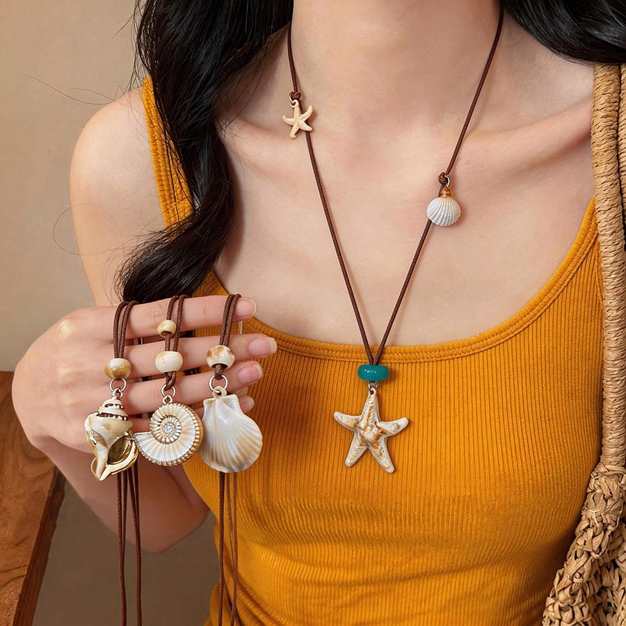 Dây Da Acrylic Vỏ Conch Đơn Giản Thời Trang với Ánh Sáng Sang Trọng