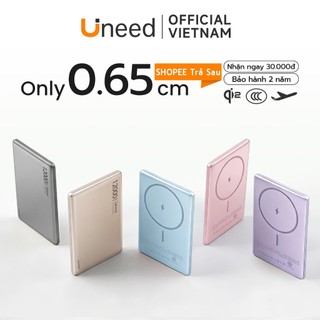 UNEED sạc dự phòng 12000/6000mAh Chính Hãng Sạc Không Dây iPh | Cục sạc Dựng Phòng | Nhanh Không Dây 20W & PD 22.5W | Hỗ Trợ iPhone 8-17/Android | Đã Chứng Nhận CCC | điện Thoại Năng Lượng Mặt Trời