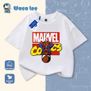 Áo Thun Ngắn Tay NASA Spiderman Cho Bé Trai - Hàng May Mặc Trẻ Em Mùa Hè Vải Cotton 100%