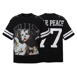 Áo thun ngắn tay in hình kim cương giả Unisex Angel