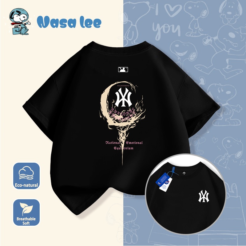 Áo phông ngắn tay cho bé trai lớn (6-14 tuổi) mẫu mới 2026, Cotton 100% form rộng phong cách Streetwear