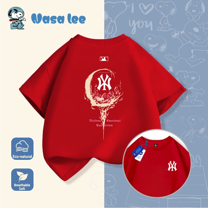 Áo phông ngắn tay cho bé trai lớn (6-14 tuổi) mẫu mới 2026, Cotton 100% form rộng phong cách Streetwear