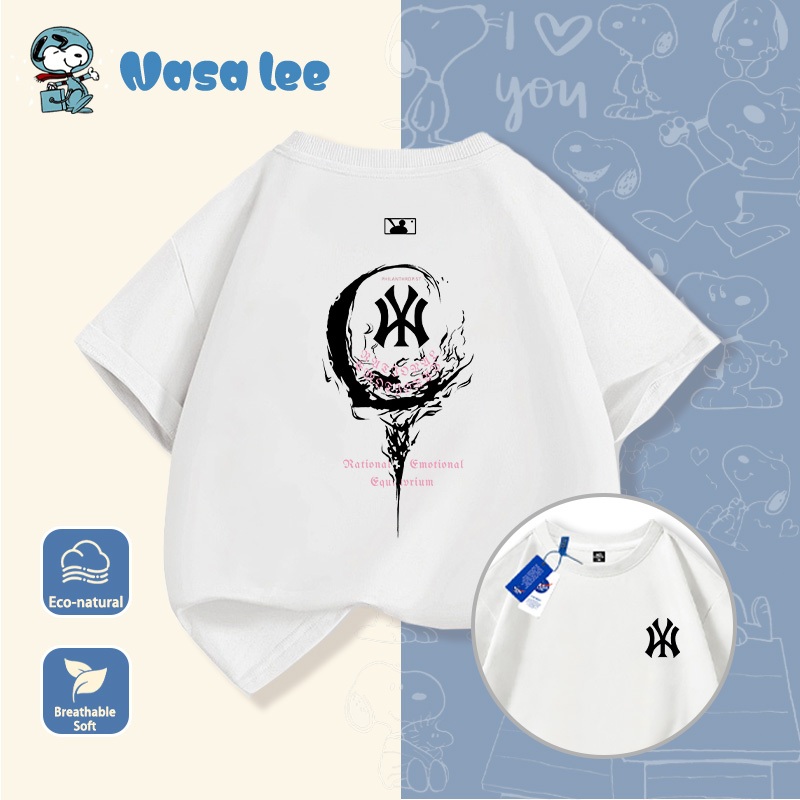 Áo phông ngắn tay cho bé trai lớn (6-14 tuổi) mẫu mới 2026, Cotton 100% form rộng phong cách Streetwear