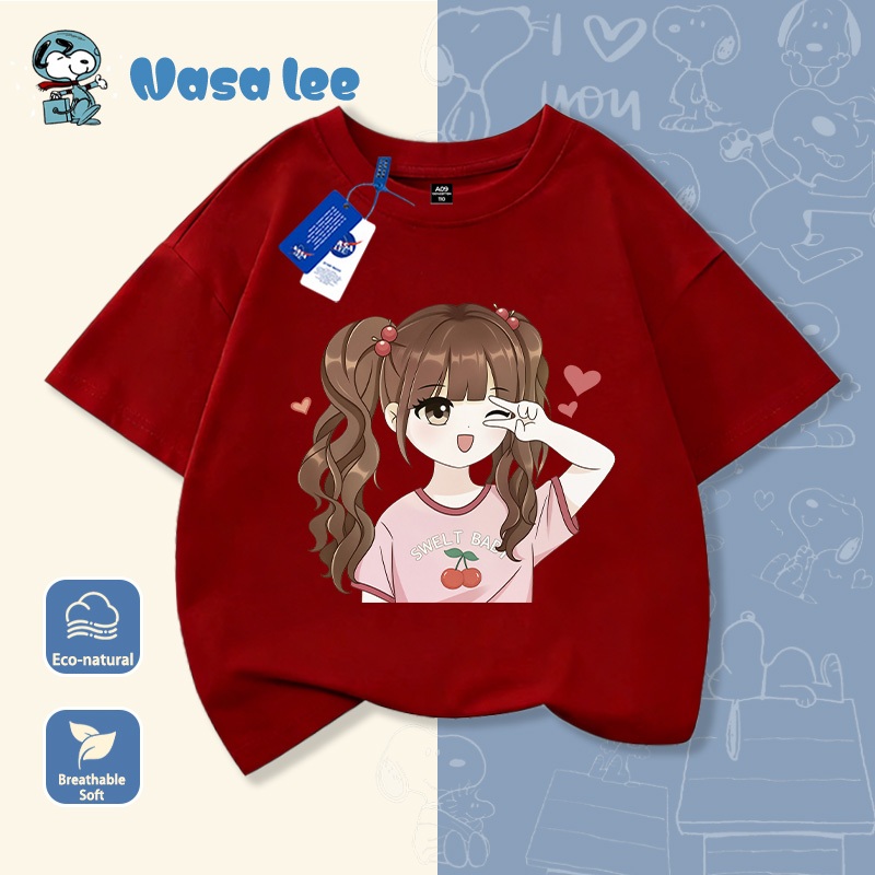 Áo phông bé gái mùa hè siêu mát, họa tiết cherry đáng yêu. Vải 100% Cotton thun mềm mại, an toàn cho da. Đặt hàng hôm nay, giao hàng ngay!