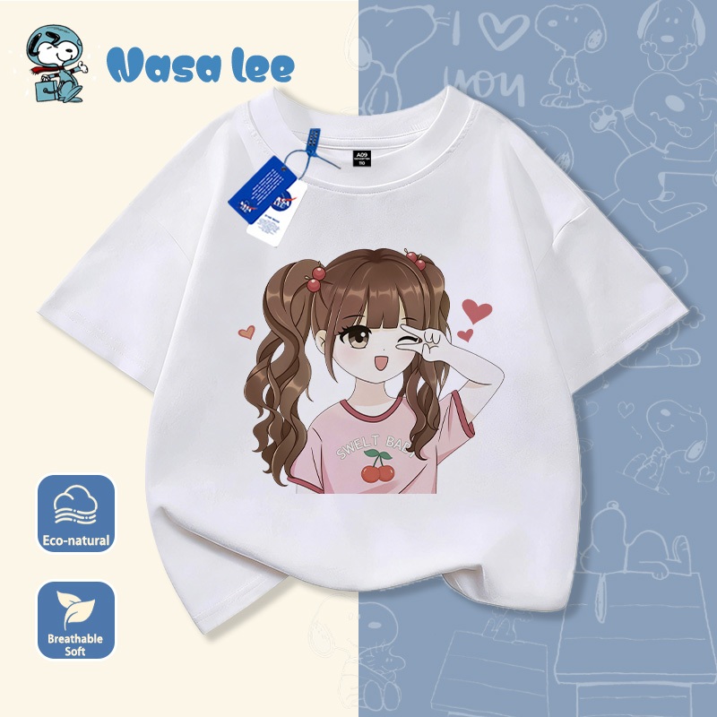 Áo phông bé gái mùa hè siêu mát, họa tiết cherry đáng yêu. Vải 100% Cotton thun mềm mại, an toàn cho da. Đặt hàng hôm nay, giao hàng ngay!