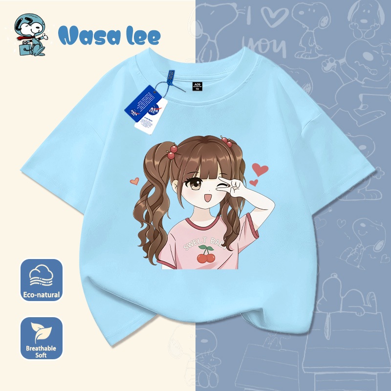 Áo phông bé gái mùa hè siêu mát, họa tiết cherry đáng yêu. Vải 100% Cotton thun mềm mại, an toàn cho da. Đặt hàng hôm nay, giao hàng ngay!