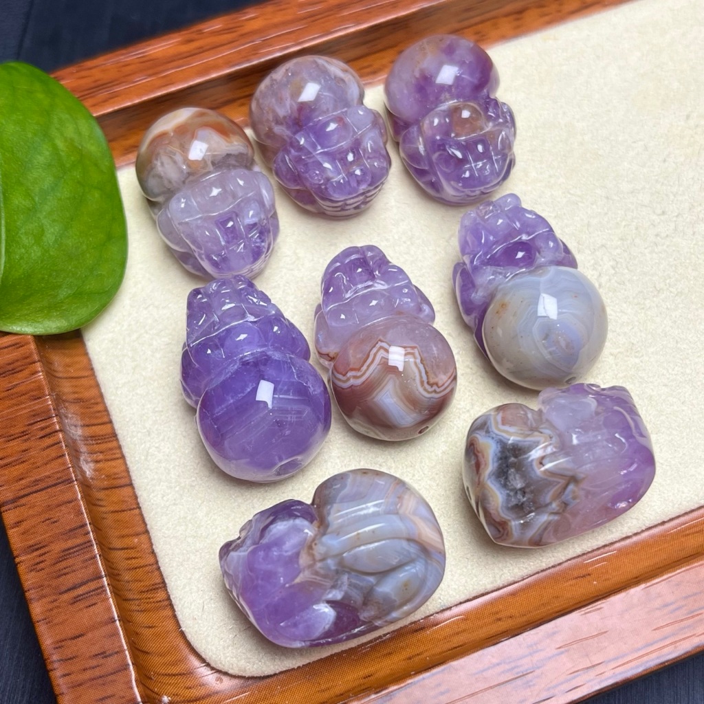 Phụ Kiện Mã Não Pixiu Màu Tím Natural Aurora - Vòng Tay & Mặt Dây Chuyền Holey Design
