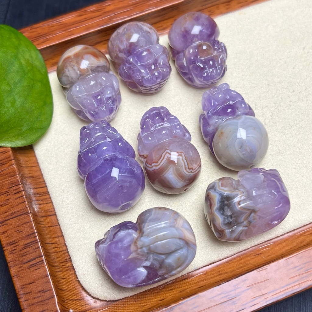 Phụ Kiện Mã Não Pixiu Màu Tím Natural Aurora - Vòng Tay & Mặt Dây Chuyền Holey Design