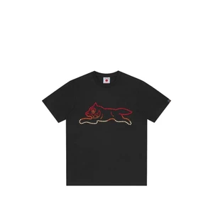 Unisex BBC Phong Cách Đá Đỏ In Hình Động Vật Cotton Cổ Tròn Áo Thun Quá Khổ
