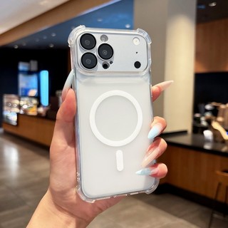 Ốp điện thoại màu cam từ tính bốn góc chống rơi cửa sổ lớn có thể tháo rời thích hợp cho iPhone 11 12 13 14 15 16 17 Pro Max bao gồm tất cả vỏ mềm bán trong suốt