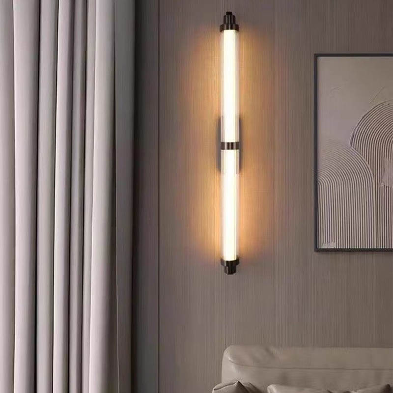 Đèn tường, Đèn treo tường tuyến tính hậu hiện đại (kim loại & thủy tinh) — lý tưởng cho khách sạn, biệt thự và trang trí sảnh