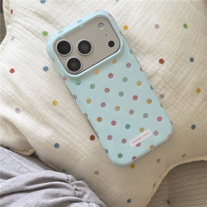 IPhone 17 Pro Max Họa tiết chấm bi đầy màu sắc Chất liệu TPU Vỏ điện thoại xử lý IMD
