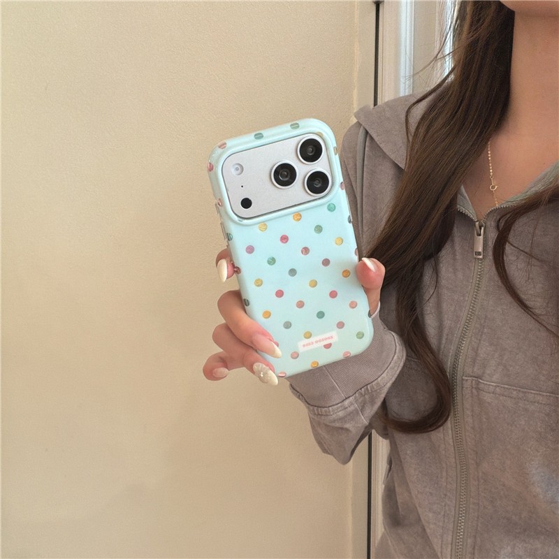 IPhone 17 Pro Max Họa tiết chấm bi đầy màu sắc Chất liệu TPU Vỏ điện thoại xử lý IMD