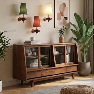 AIMI Đèn Gắn Tường Vintage Gỗ Đèn Tường Vải Chụp Đèn Phòng Ngủ Đèn Đầu Giường Phòng Ăn / Học Tập / Phòng Khách Đèn Tường Trang Trí