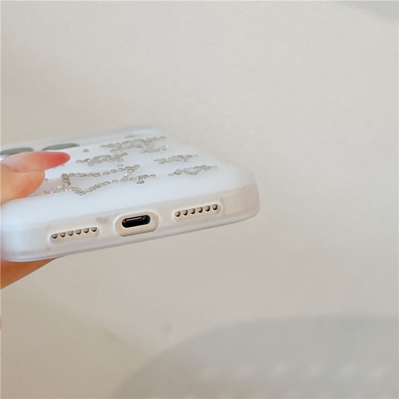 IPhone 17 Pro Max Tai ba chiều lấp lánh họa tiết ngôi sao kim cương Ốp điện thoại chất liệu TPU