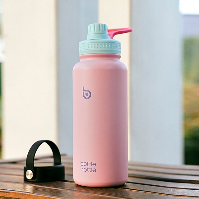 BOTTLE BOTTLE Chai nước miệng rộng 32oz / 950ml có 2 nắp giữ nhiệt độ bằng thép không gỉ bền bỉ, chống rò rỉ | BigBuy360 - bigbuy360.vn