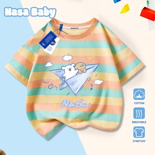 Áo thun NASA cho nam nữ và trẻ em, chất liệu cotton, thoáng mát mùa hè, dễ thương, tay ngắn.