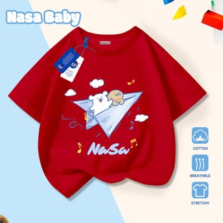 Áo thun NASA cho nam nữ và trẻ em, chất liệu cotton, thoáng mát mùa hè, dễ thương, tay ngắn.
