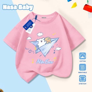 Áo thun NASA cho nam nữ và trẻ em, chất liệu cotton, thoáng mát mùa hè, dễ thương, tay ngắn.