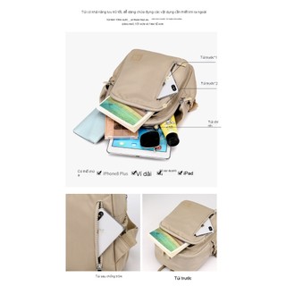 Hàng sẵn có 22 * 12 * 28cm Ba lô sức chứa lớn bằng Nylon chống nước phong cách mới Ba lô nữ nhẹ Ba lô thời trang Túi đi học phong cách Harajuku Du lịch học sinh Cao cấp F
