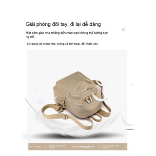 Hàng sẵn có 22 * 12 * 28cm Ba lô sức chứa lớn bằng Nylon chống nước phong cách mới Ba lô nữ nhẹ Ba lô thời trang Túi đi học phong cách Harajuku Du lịch học sinh Cao cấp F