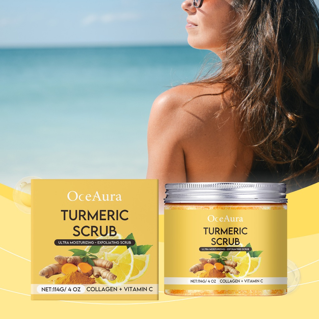 OceAura Turmeric Scrub Collagen + Vitamin C Ultra Dưỡng Ẩm Tẩy Tế Bào Chết 114g / 4oz