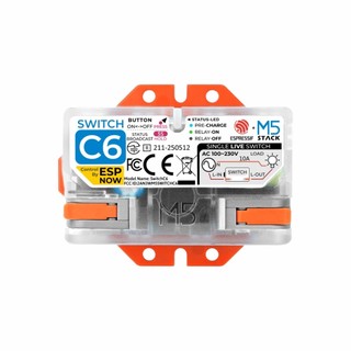 [Cung cấp hàng có sẵn] 1pc M5Stack SwitchC6 IoT IoT Công tắc dây lửa đơn ESP32-C6 Rơle giữ từ tính