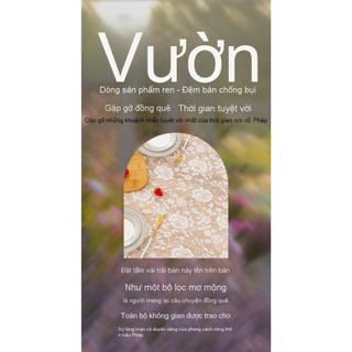 Khăn trải bàn ren hoa hồng Pháp 140x300cm cao cấp, hình chữ nhật, trang trí cưới, cảm giác cao cấp