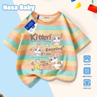 Áo thun NASA chất liệu cotton, thoáng mát mùa hè, dễ thương phong cách casual, tay ngắn.