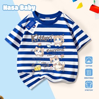 Áo thun NASA chất liệu cotton, thoáng mát mùa hè, dễ thương phong cách casual, tay ngắn.