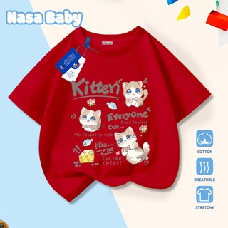 Áo thun NASA chất liệu cotton, thoáng mát mùa hè, dễ thương phong cách casual, tay ngắn.