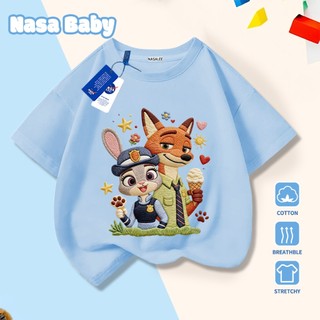 Áo thun NASA Judy và Nick, chất liệu cotton thoáng mát, tay ngắn phong cách casual cho nam nữ và trẻ em vào mùa hè. Giao hàng trong 24 giờ.