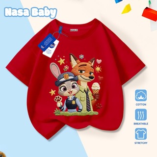 Áo thun NASA Judy và Nick, chất liệu cotton thoáng mát, tay ngắn phong cách casual cho nam nữ và trẻ em vào mùa hè. Giao hàng trong 24 giờ.