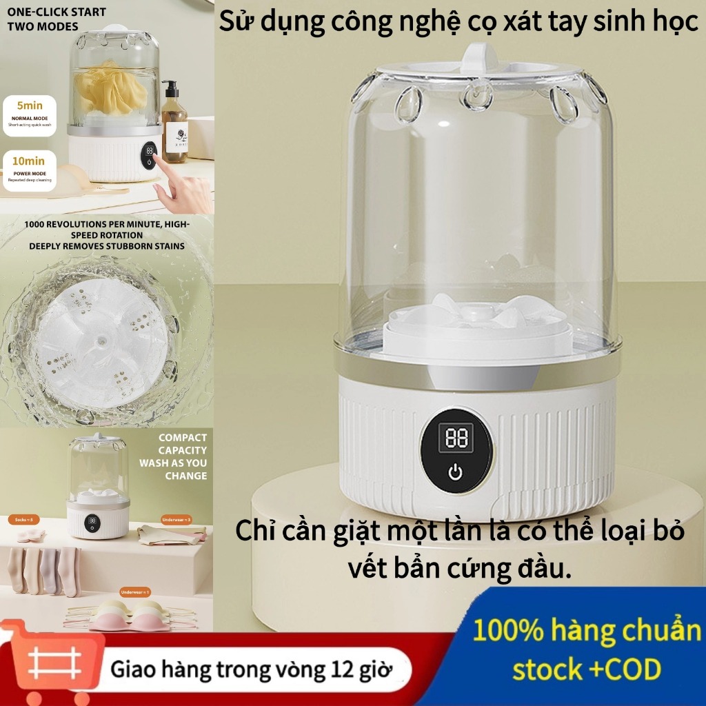 Máy Giặt Di Động Máy Giặt Mini Có Thể Sạc Lại Usb Cho Đồ Lót - Hình Ảnh Thực Tế